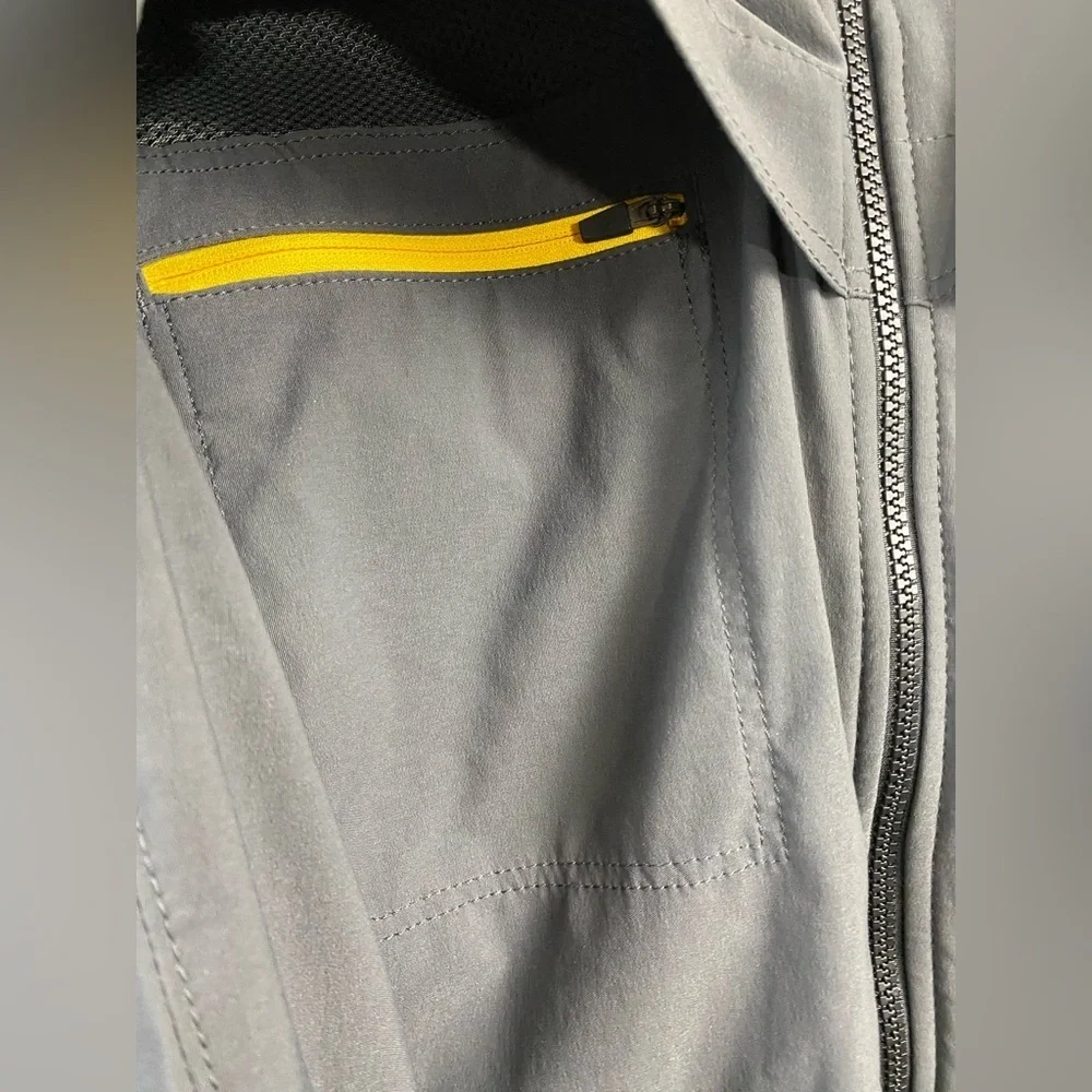 Eddie Bauer Travex Gray Nylon Spandex Outdoor hiking Fleece Lined Jacket Mens XL